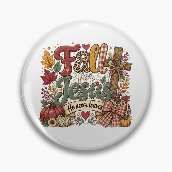 Item preview, Fall For Jesus He Never Leaves Autumn Christian Graphic designed and sold by DYALEEZ-XCR.