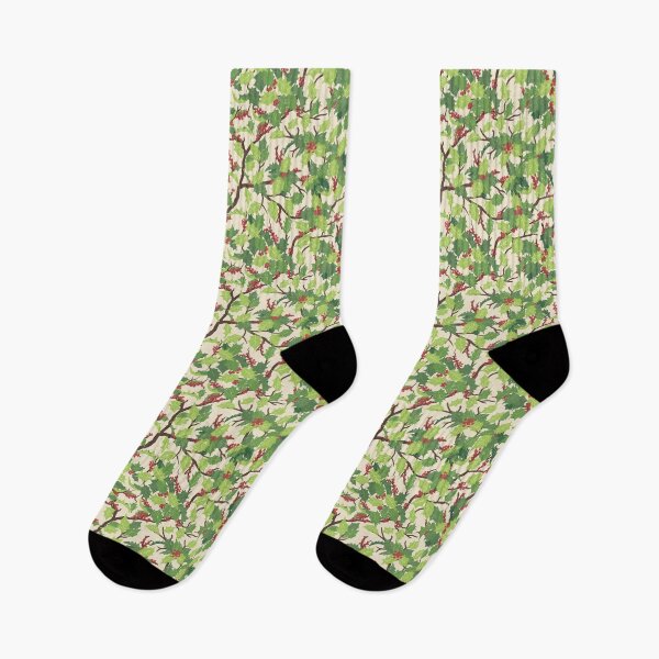 Item preview, Christmas Holly Berries Seamless Pattern  designed and sold by TamaraTretiak.