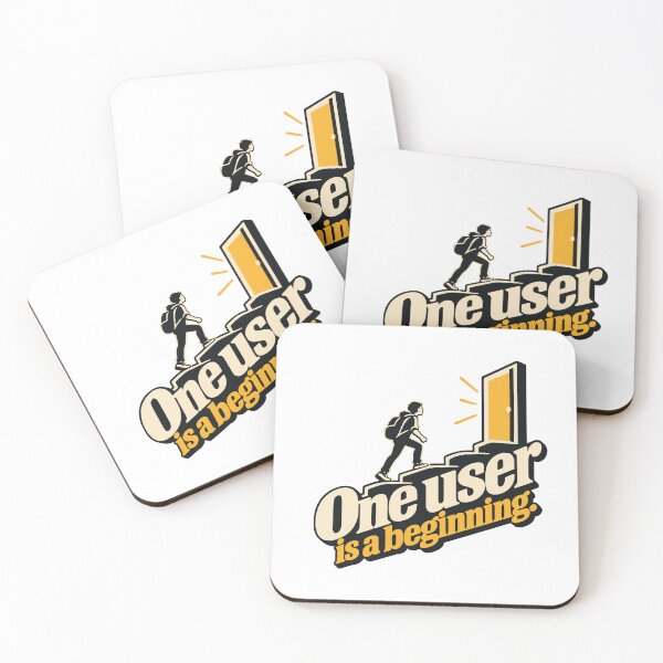 Item preview, One User Is a Beginning – First Release Graphic designed and sold by ThreadQuirk.