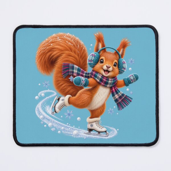 Item preview, Cute Scottish Red Squirrel Ice Skating in Winter designed and sold by MaedK.