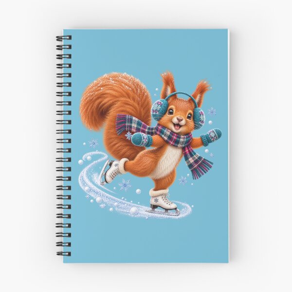 Item preview, Cute Scottish Red Squirrel Ice Skating in Winter designed and sold by MaedK.