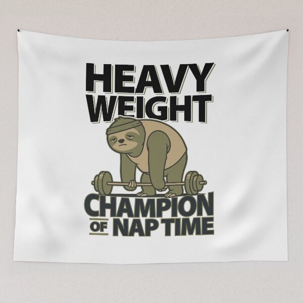 Item preview, Heavy Weight Champion of Nap Time Funny Sloth Gym Workout T-Shirt designed and sold by Design-Pro-21.