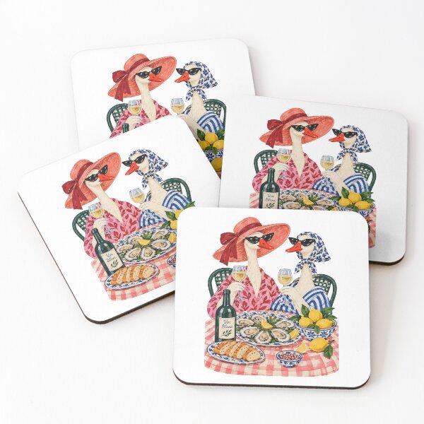 Item preview, Fancy Geese Enjoying a Seaside Lunch designed and sold by TeeARTHY.