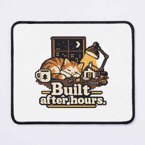 Item preview, Built After Hours Pixel Art Design designed and sold by ThreadQuirk.