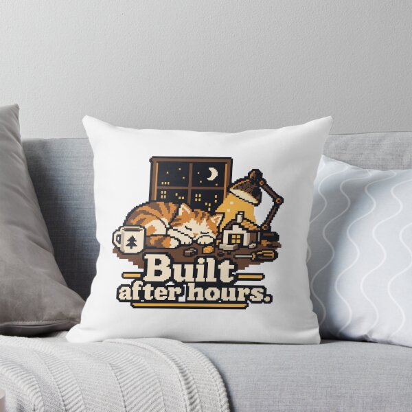 Item preview, Built After Hours Pixel Art Design designed and sold by ThreadQuirk.