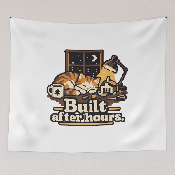 Item preview, Built After Hours Pixel Art Design designed and sold by ThreadQuirk.