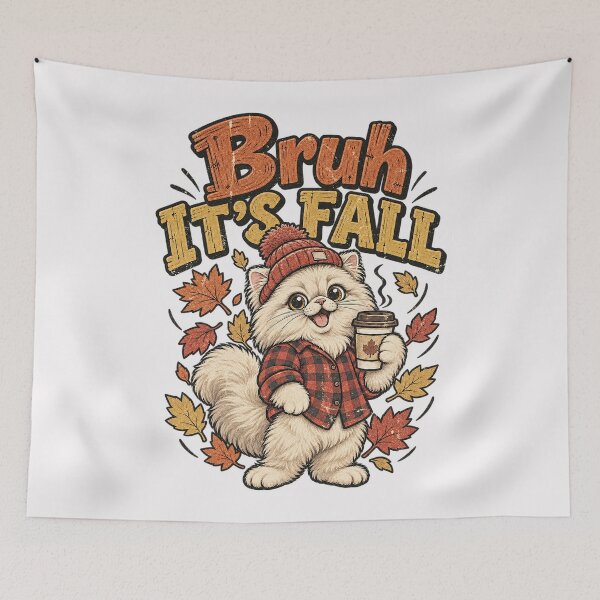 Item preview, Bruh It's Fall Persian Cat Flannel Coffee Autumn Vintage Graphic designed and sold by DYALEEZ-XCR.