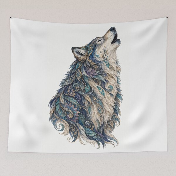 Item preview, Intricate Howling Wolf designed and sold by PaintedbyCarol.