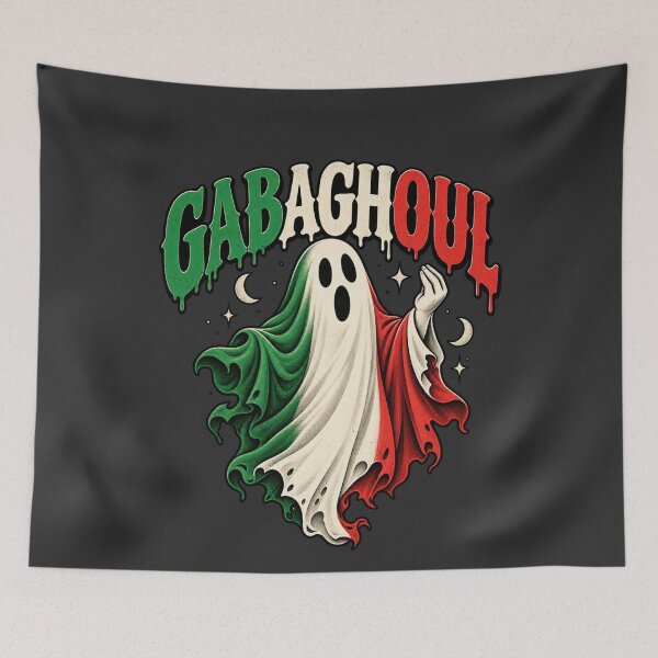 Item preview, Gabaghoul Italian Flag Ghost Retro Halloween Hand Gesture designed and sold by AmiGraph.