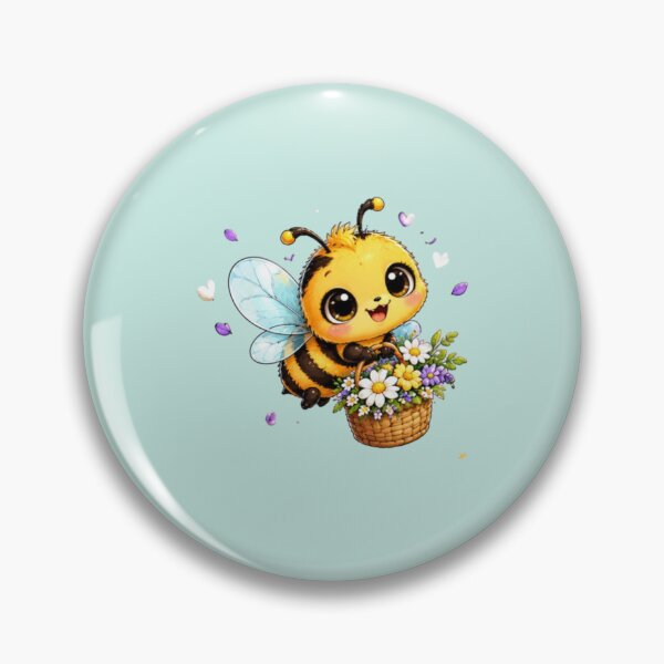 Item preview, Happy Kawaii Flying Bee – Cute Bumblebee Art designed and sold by MushArtist.