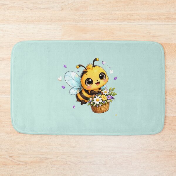 Item preview, Happy Kawaii Flying Bee – Cute Bumblebee Art designed and sold by MushArtist.