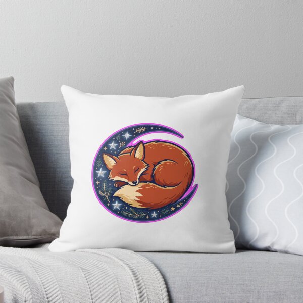Item preview, Cozy Winter Solstice Sleeping Celestial Fox Crescent Moon T-Shirt designed and sold by AmadeusModern.