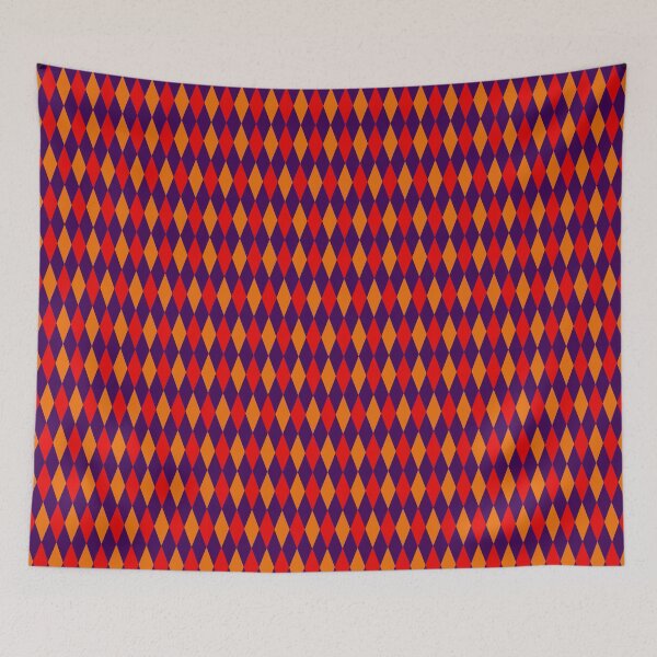Item preview, Red Orange On Purple Harlequin Diamonds Pattern   designed and sold by PatternTitan.