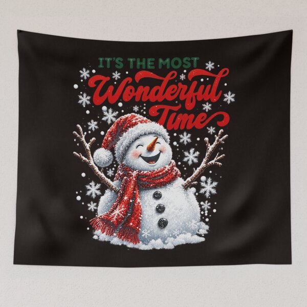 Item preview, It's The Most Wonderful Time Happy Snowman Christmas Graphic designed and sold by DYALEEZ-XCR.