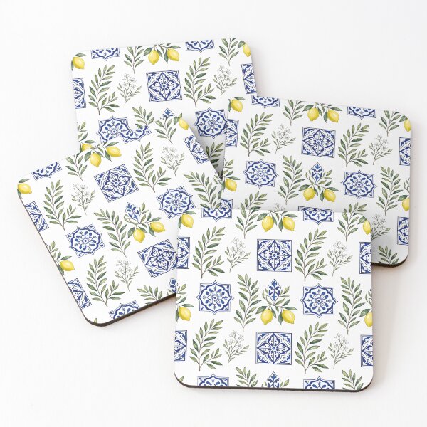 Item preview, Mediterranean Lemon Ceramic Tile Pattern designed and sold by Sybille-Yates.