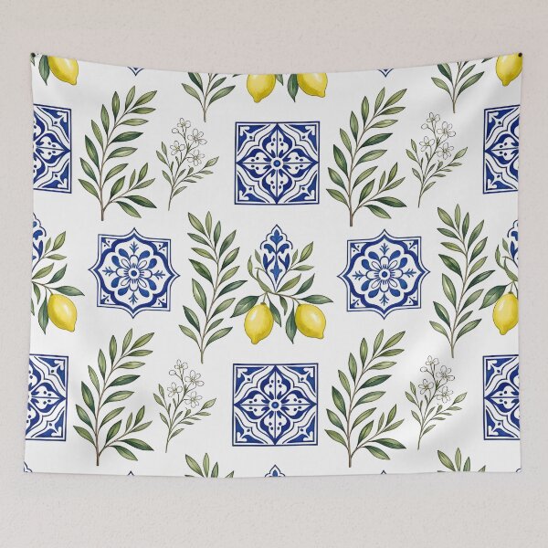 Item preview, Mediterranean Lemon Ceramic Tile Pattern designed and sold by Sybille-Yates.