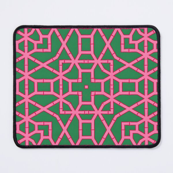 Item preview, Preppy pink and green chinoiserie lattice designed and sold by SophieClimaArt.
