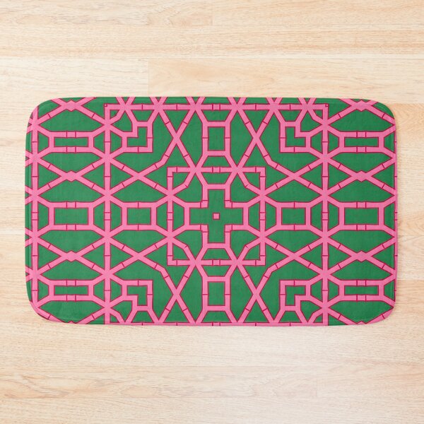 Item preview, Celosía de estilo preppy en rosa y verde de estilo chinoiserie. designed and sold by SophieClimaArt.
