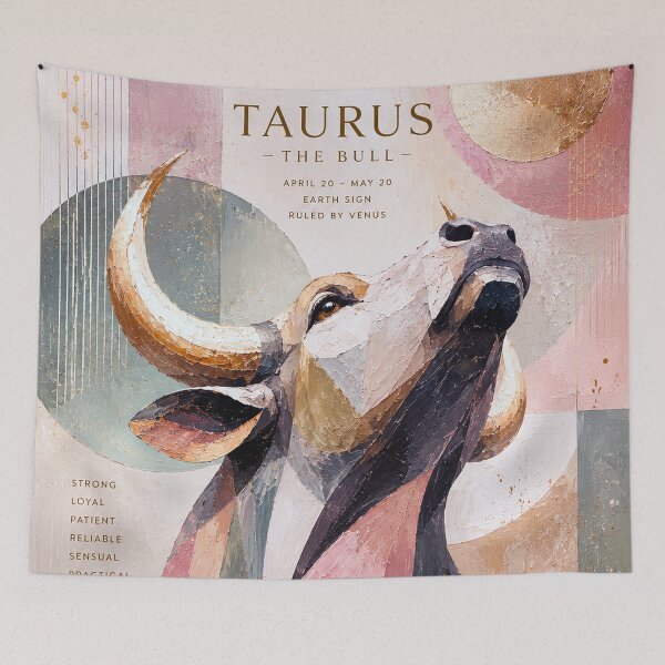 Item preview, Taurus Zodiac Painting – The Bull Astrology Art designed and sold by GalleryKauffeld.