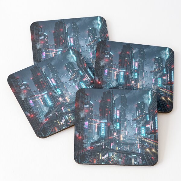 Item preview, Futuristic Blade Runner-style metropolis with flying cars designed and sold by Mente Creativa.