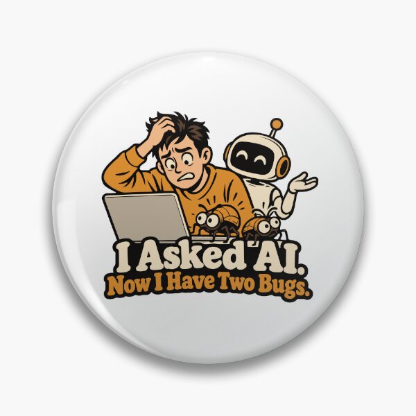 Artikelvorschau, Ich habe die KI gefragt. Jetzt habe ich zwei Bugs. Lustiges KI-Design. entworfen und verkauft von ThreadQuirk.