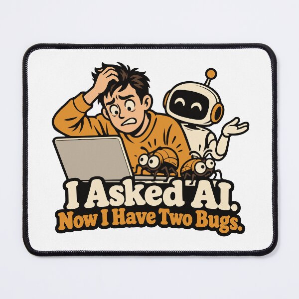 Item preview, I Asked AI. Now I Have Two Bugs. Funny AI Design designed and sold by ThreadQuirk.