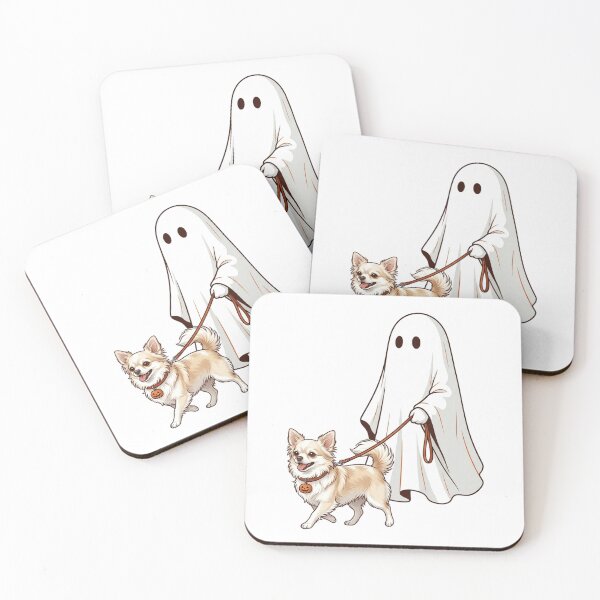 Item preview, Long Haired Chihuahua Ghost Walking Dog Halloween Spooky Pet Mom Cute Fall Humor designed and sold by raedattia.