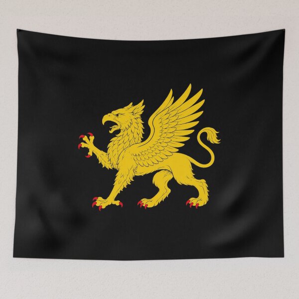 Item preview, Golden Griffin Heraldic Emblem – Medieval Mythical Beast Design designed and sold by Fradikal.