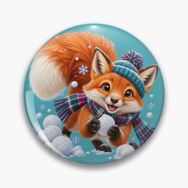 Item preview, Cute Scottish Red Fox Playing with Snowballs designed and sold by MaedK.