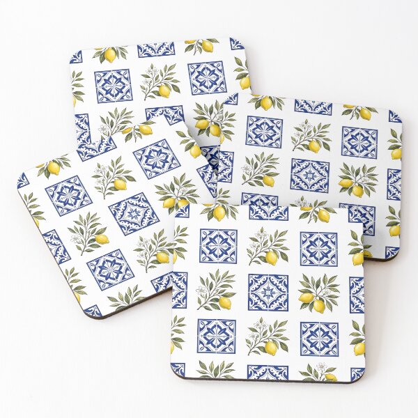 Item preview, Mediterranean Lemon Ceramic Tile Pattern designed and sold by Sybille-Yates.