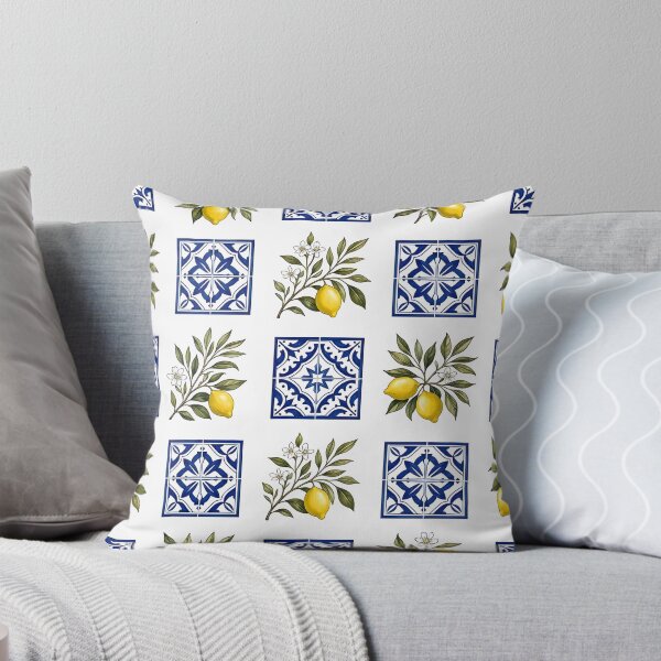 Item preview, Mediterranean Lemon Ceramic Tile Pattern designed and sold by Sybille-Yates.