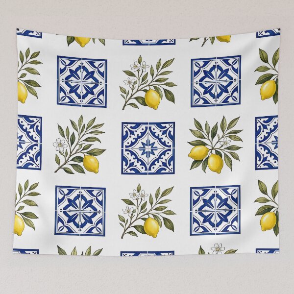 Item preview, Mediterranean Lemon Ceramic Tile Pattern designed and sold by Sybille-Yates.