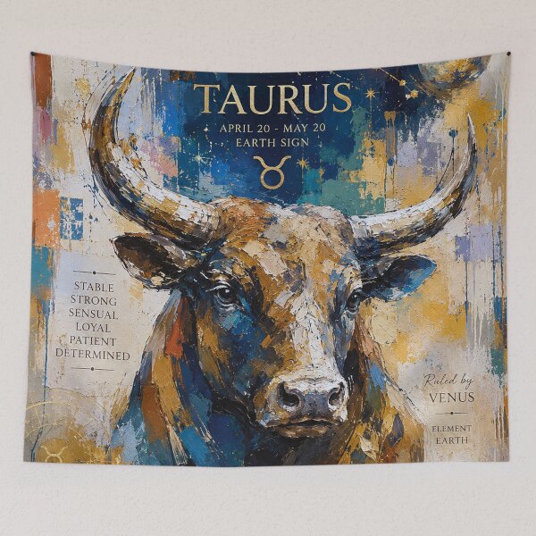 Item preview, Taurus Zodiac Painting – The Bull Astrology Art designed and sold by GalleryKauffeld.