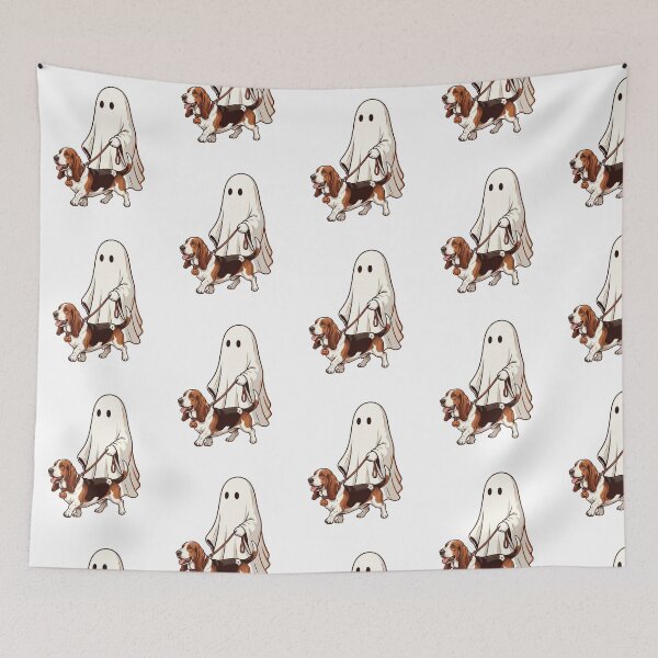 Item preview, Basset Hound Ghost Walking Dog Halloween Spooky Dog Mom Cute Hound Fall Humor designed and sold by raedattia.