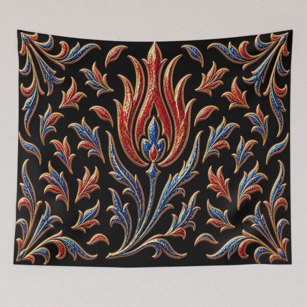 Item preview, Luxury Iznik Tulip - Traditional Golden Turkish Baroque Art designed and sold by Breezes-of-Ida.