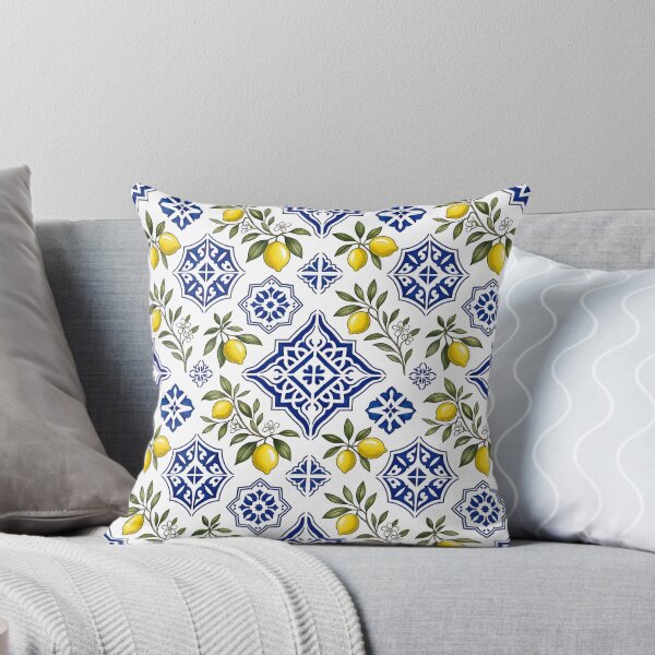 Item preview, Mediterranean Lemon Ceramic Tile Pattern designed and sold by Sybille-Yates.