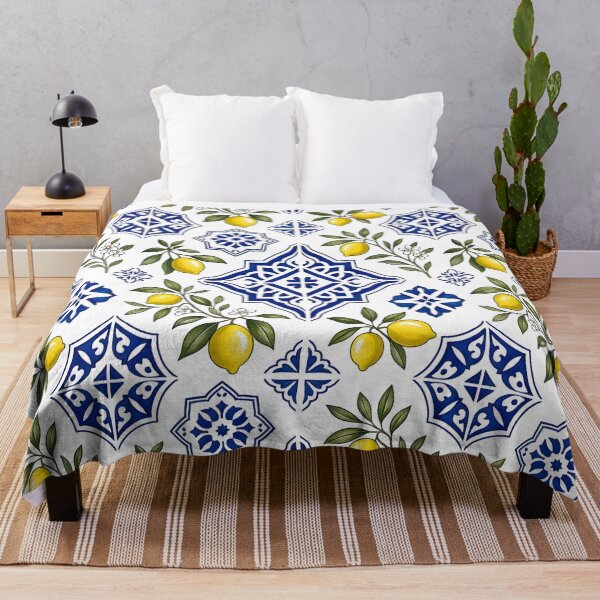 Item preview, Mediterranean Lemon Ceramic Tile Pattern designed and sold by Sybille-Yates.