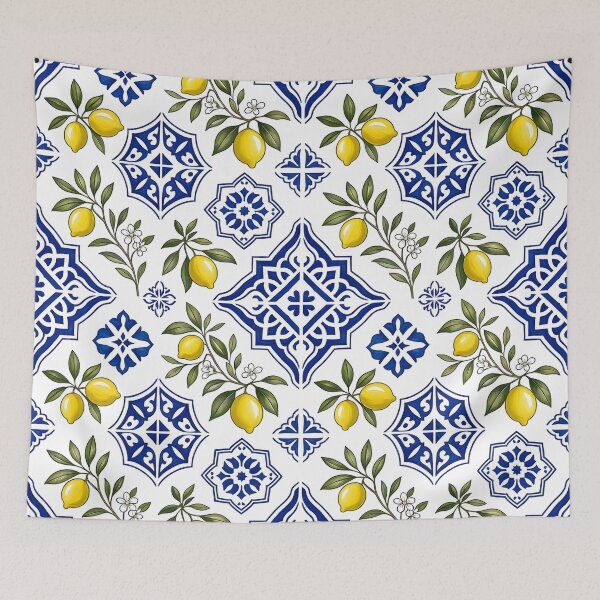 Item preview, Mediterranean Lemon Ceramic Tile Pattern designed and sold by Sybille-Yates.