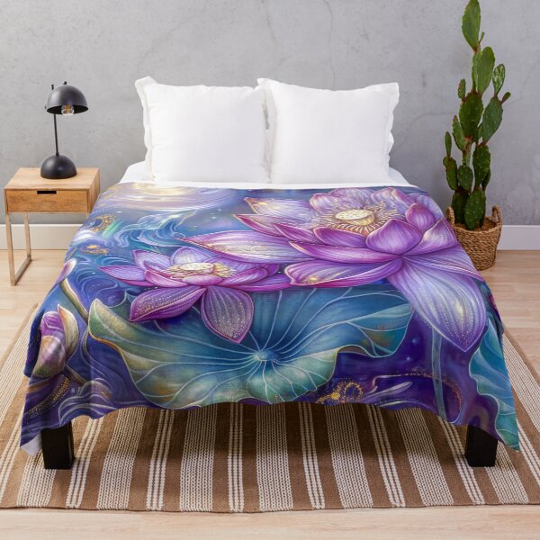 Item preview, Celestial Lotus: Florals and Golden Moonlight designed and sold by MargaretWiktor.
