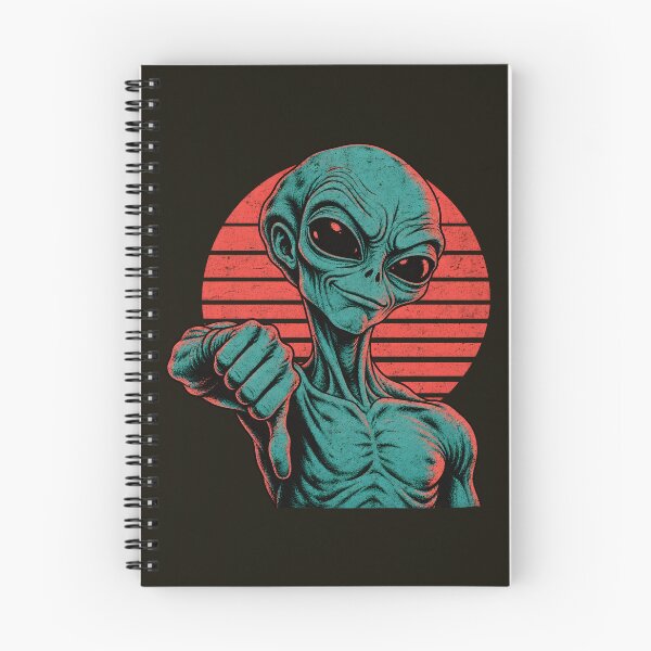 Item preview, Alien Thumbs Down – Retro Cosmic Attitude designed and sold by AwesomeBeyondLimits.