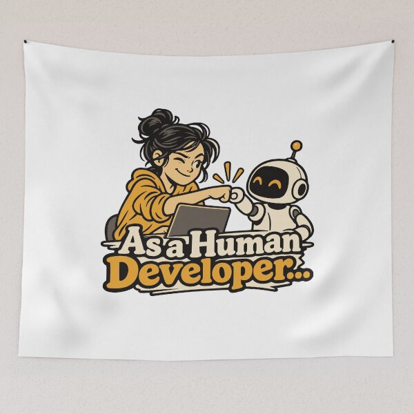 Item preview, As a Human Developer… Human and Robot Fist Bump designed and sold by ThreadQuirk.
