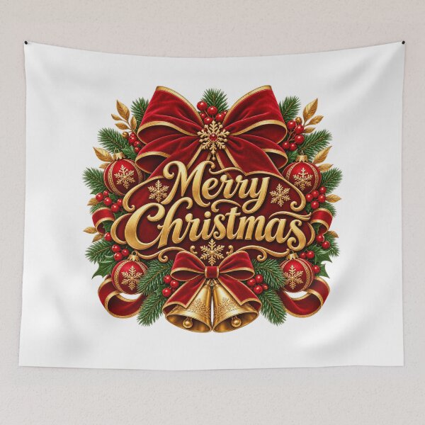 Item preview, Merry Christmas Chic Woman – Elegant Red and Gold Christmas Design designed and sold by POP FACTORY.
