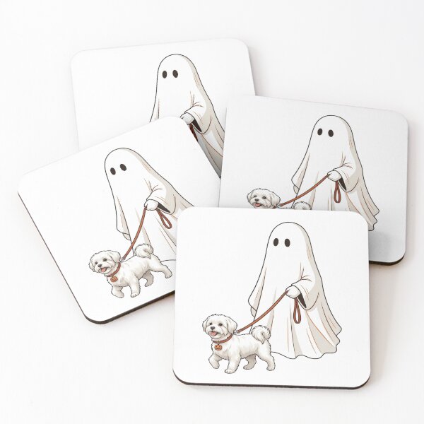 Item preview, Maltese Ghost Walking Dog Halloween Spooky Pet Mom Cute White Dog Autumn Humor designed and sold by raedattia.