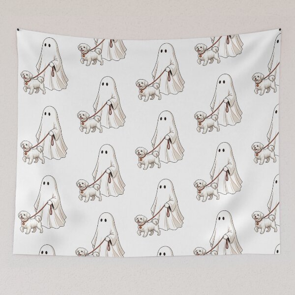 Item preview, Maltese Ghost Walking Dog Halloween Spooky Pet Mom Cute White Dog Autumn Humor designed and sold by raedattia.
