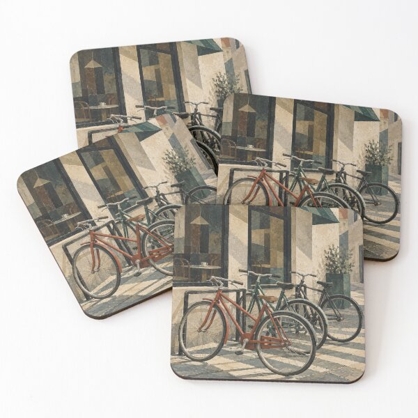 Item preview, The Bicycle Stand — Geometric Bicycle & Café Art designed and sold by Form & Favour.
