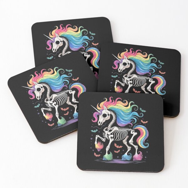 Item preview, Rainbow Skeleton Unicorn - Pastel Goth Creepy Cute Halloween designed and sold by The Funky Sprunki.
