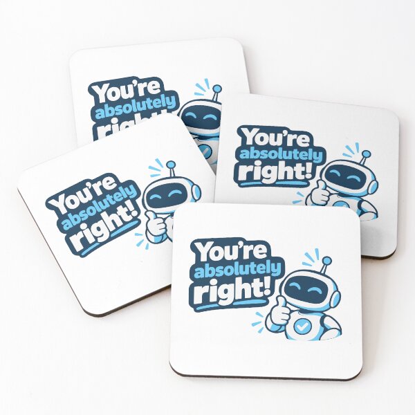 Item preview, You're Absolutely Right AI Robot T-Shirt designed and sold by ThreadQuirk.