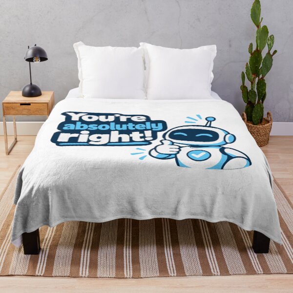 Item preview, You're Absolutely Right AI Robot T-Shirt designed and sold by ThreadQuirk.