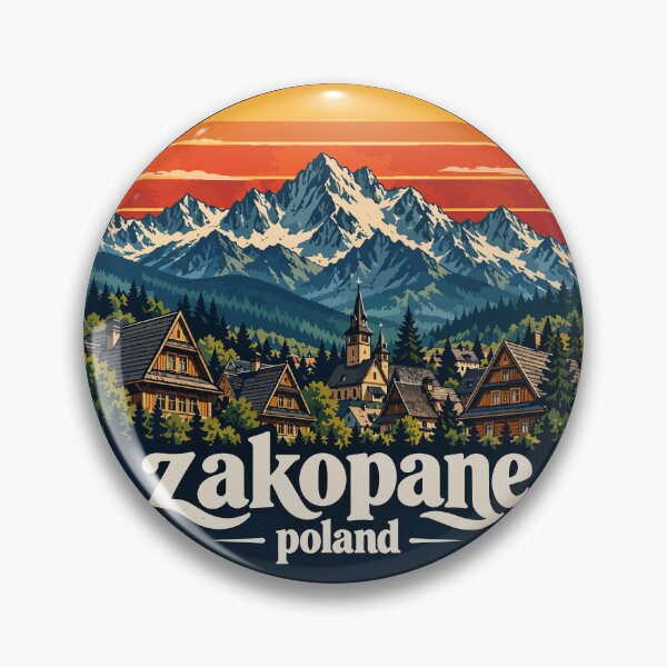 Item preview, Zakopane Tatry Mountains Poland Retro Travel designed and sold by TomFrontierArt.