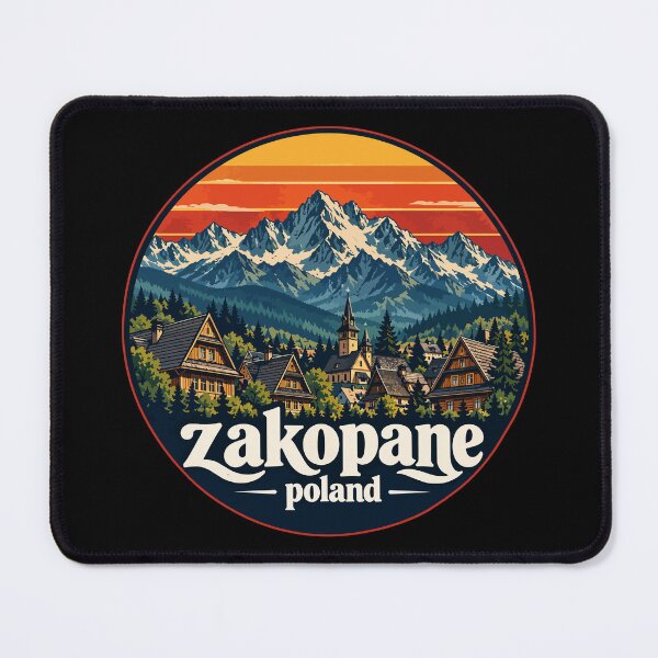 Item preview, Zakopane Tatry Mountains Poland Retro Travel designed and sold by TomFrontierArt.
